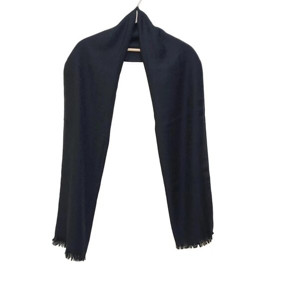 Auth GUCCI - Black Wool Silk Scarf - Picture 1 of 5